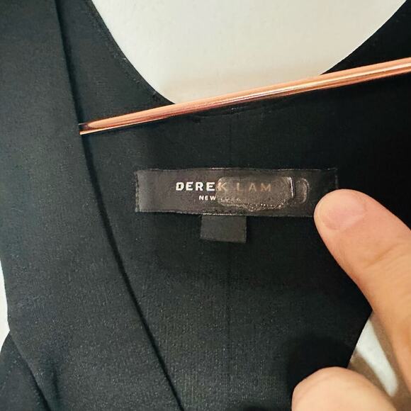 Derek Lam Women's Black Plunge Sleeveless Matte Jersey V-Neck Gown Dress Size 0 - Picture 13 of 14